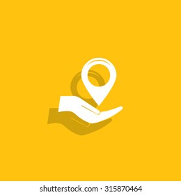 Map pointer flat icon, vector illustratio
