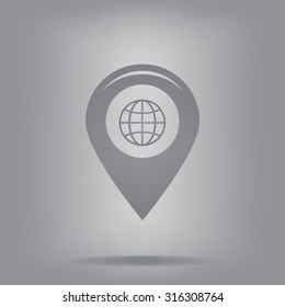 Map pointer flat icon, vector illustration. Flat design style