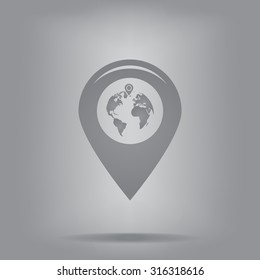 Map pointer flat icon, vector illustration. Flat design style