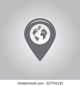 Map pointer flat icon, vector illustration. Flat design style