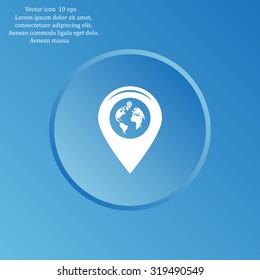 Map pointer flat icon, vector illustration. Flat design style