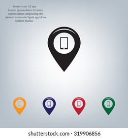 Map pointer flat icon. Vector Eps 10