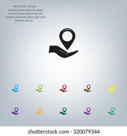 Map pointer flat icon, vector illustration