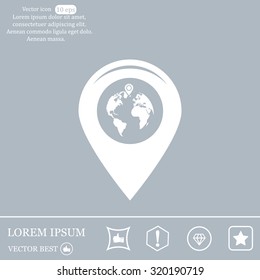 Map pointer flat icon, vector illustration. Flat design style