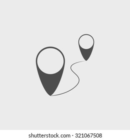 Map pointer flat icon, vector illustration. Flat design style.