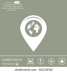 Map pointer flat icon, vector illustration. Flat design style