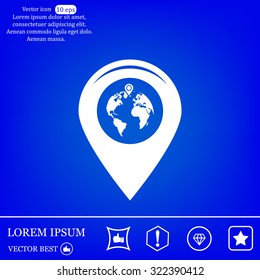Map pointer flat icon, vector illustration. Flat design style