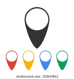 Map pointer flat icon, vector illustration. Flat design style.
