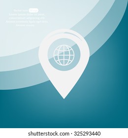 Map pointer flat icon, vector illustration. Flat design style