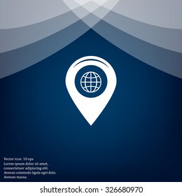 Map pointer flat icon, vector illustration. Flat design style