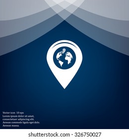 Map pointer flat icon, vector illustration. Flat design style