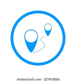 Map pointer flat icon, vector illustration. Flat design style.