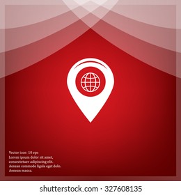 Map pointer flat icon, vector illustration. Flat design style