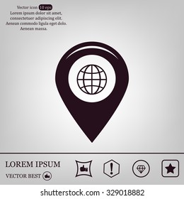 Map pointer flat icon, vector illustration. Flat design style