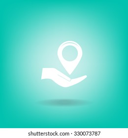 Map pointer flat icon, vector illustratio