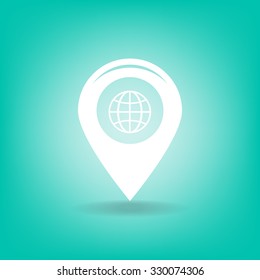 Map pointer flat icon, vector illustration. Flat design style