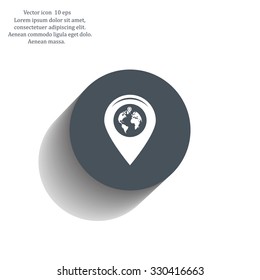 Map pointer flat icon, vector illustration. Flat design style