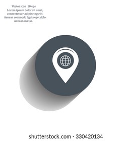 Map pointer flat icon, vector illustration. Flat design style