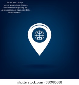 Map pointer flat icon, vector illustration. Flat design style