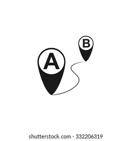 Map pointer flat icon, vector illustration. Flat design style.