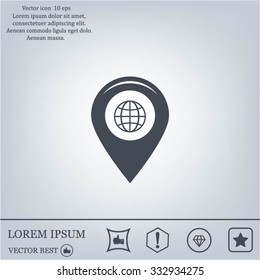 Map pointer flat icon, vector illustration. Flat design style