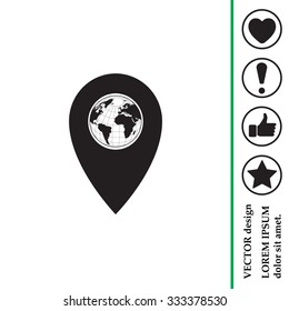 Map pointer flat icon, vector illustration. Flat design style
