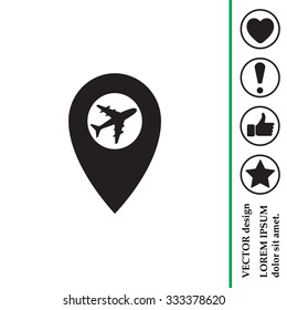 Map pointer flat icon, vector illustration. Flat design style