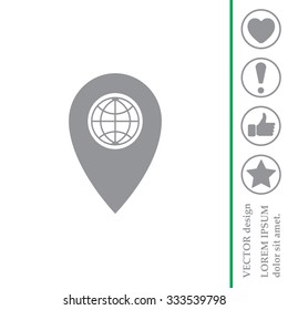 Map pointer flat icon, vector illustration. Flat design style