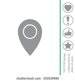 Map pointer flat icon, vector illustration. Flat design style