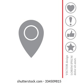 Map pointer flat icon, vector illustration. Flat design style