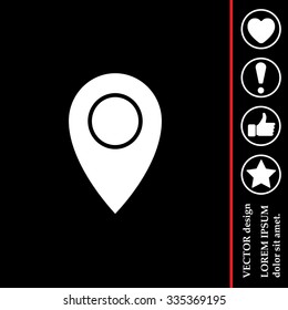 Map pointer flat icon, vector illustration. Flat design style
