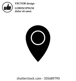 Map pointer flat icon, vector illustration. Flat design style
