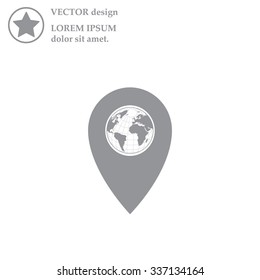 Map pointer flat icon, vector illustration. Flat design style