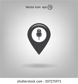 Map pointer flat icon. Vector Eps 10