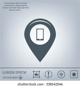 Map pointer flat icon. Vector Eps 10