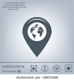 Map pointer flat icon, vector illustration. Flat design style