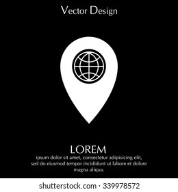 Map pointer flat icon, vector illustration. Flat design style