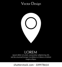 Map pointer flat icon, vector illustration. Flat design style