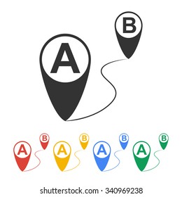 Map pointer flat icon, vector illustration. Flat design style.