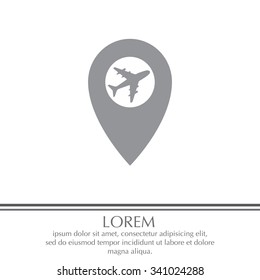 Map pointer flat icon, vector illustration. Flat design style