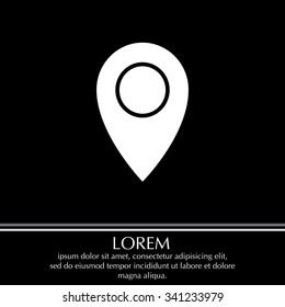 Map pointer flat icon, vector illustration. Flat design style