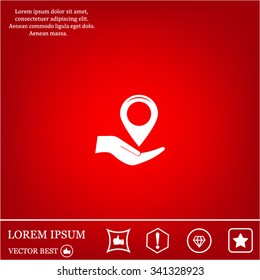 Map pointer flat icon, vector illustratio