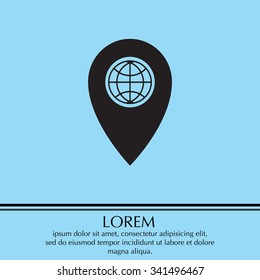 Map pointer flat icon, vector illustration. Flat design style
