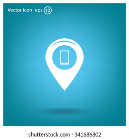 Map pointer flat icon. Vector Eps 10