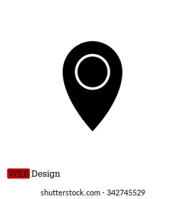 Map pointer flat icon, vector illustration. Flat design style