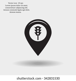 Map pointer flat icon. Vector Eps 10