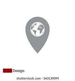 Map pointer flat icon, vector illustration. Flat design style