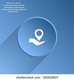 Map pointer flat icon, vector illustratio