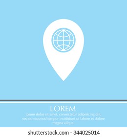 Map pointer flat icon, vector illustration. Flat design style