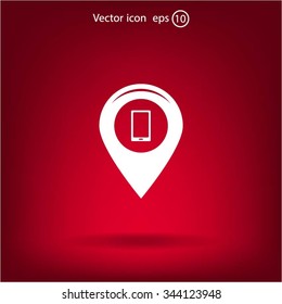 Map pointer flat icon. Vector Eps 10